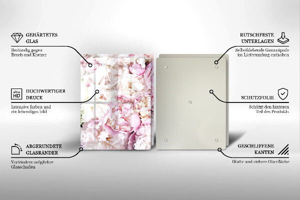 Tábua para cozinha Buquê de peônias