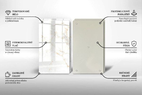 Tábua de corte Pedra de mármore elegante