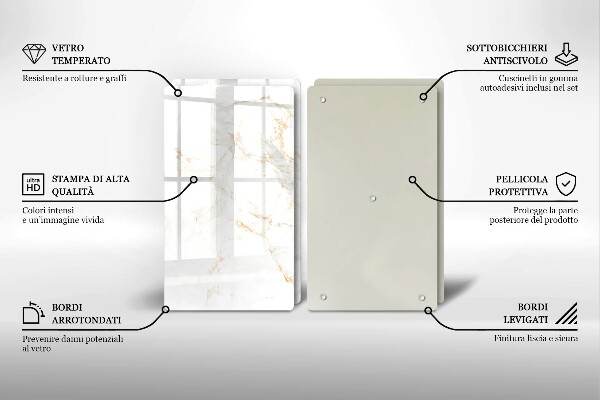 Tábua de corte Pedra de mármore elegante