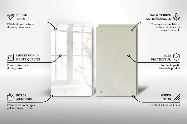 Tábua de corte Pedra de mármore elegante