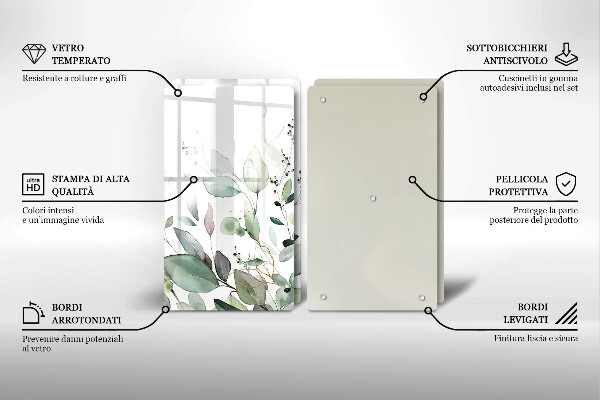 Tábua cozinha Plantas em aquarela