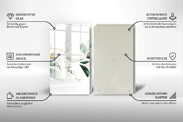 Tábua de cortar Folhas de aquarela