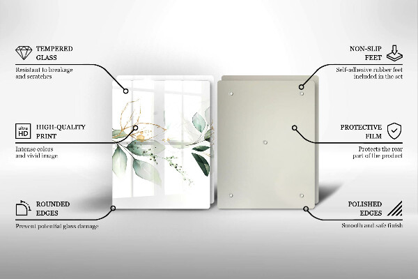 Tábua de cortar Folhas de aquarela