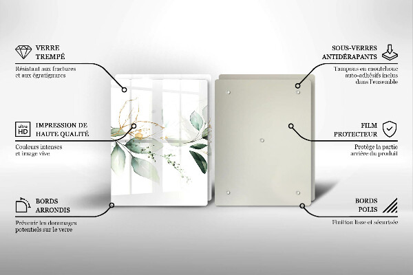 Tábua de cortar Folhas de aquarela