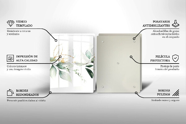 Tábua de cortar Folhas de aquarela