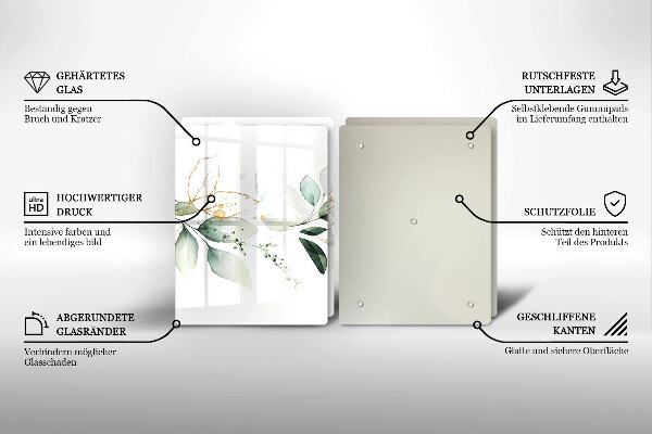 Tábua de cortar Folhas de aquarela