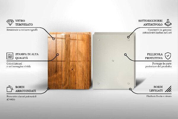 Tábua de vidro Tábuas de madeira