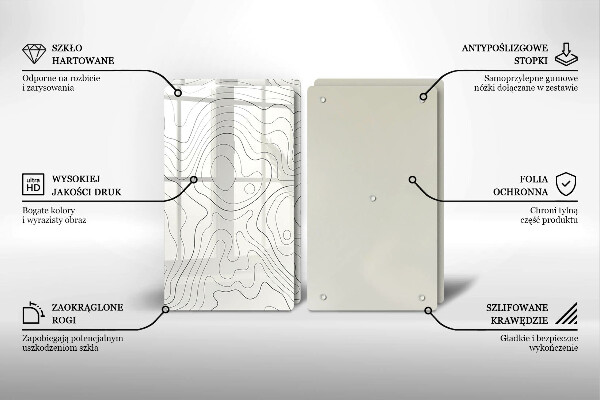 Tábua de vidro Design de arte de linha