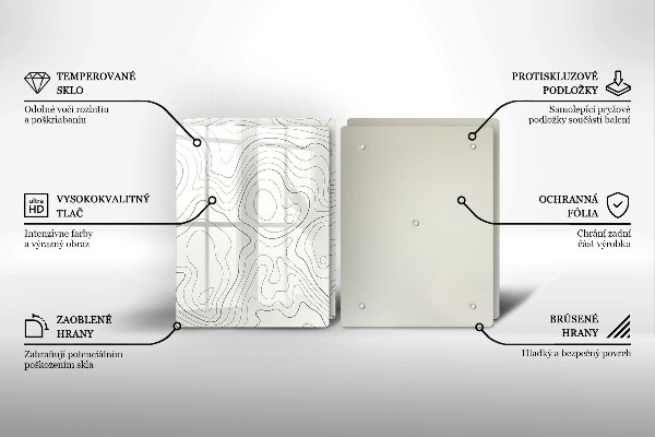 Tábua de vidro Design de arte de linha