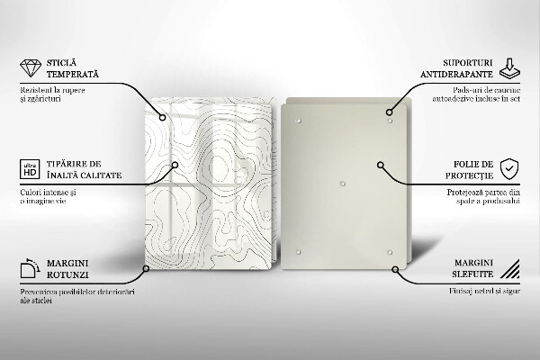 Tábua de vidro Design de arte de linha