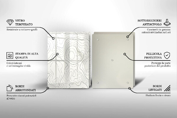 Tábua de vidro Design de arte de linha