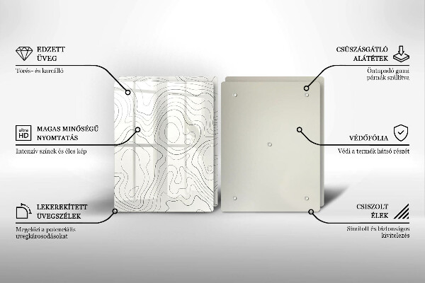 Tábua de vidro Design de arte de linha