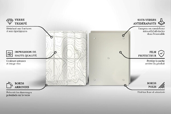 Tábua de vidro Design de arte de linha