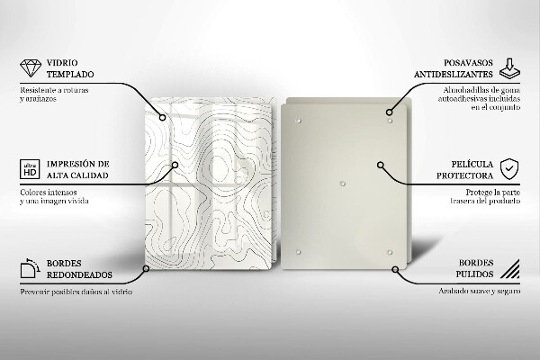 Tábua de vidro Design de arte de linha