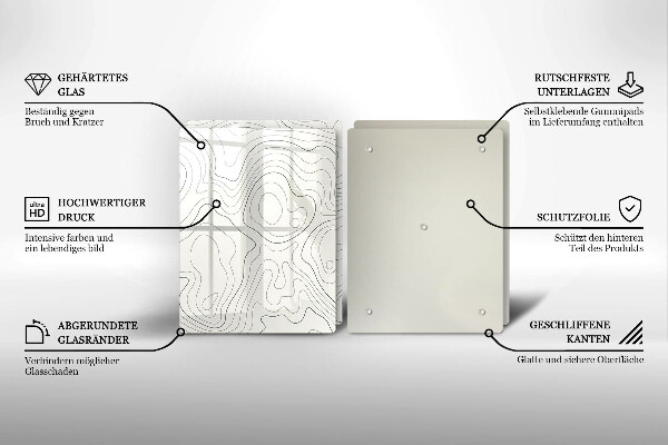 Tábua de vidro Design de arte de linha