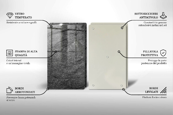 Tábua de corte de vidro Textura de pedra