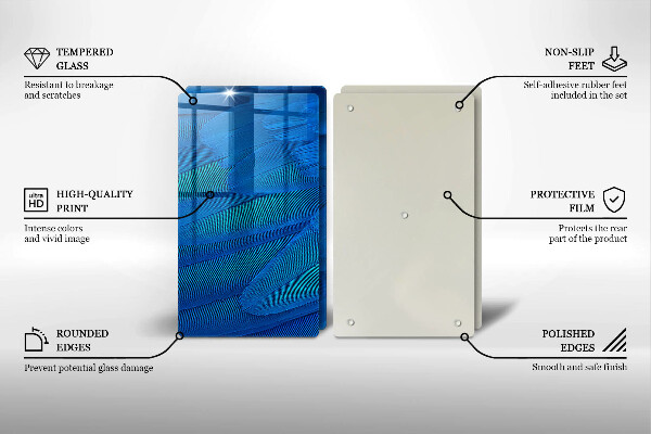 Tábua de cortar alimentos penas de pássaros