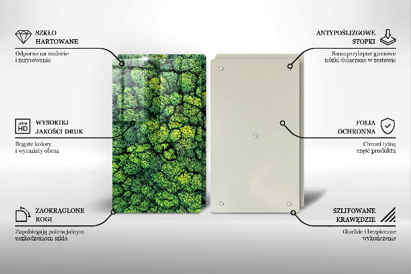 Tábua de cortar de vidro A natureza planta musgo