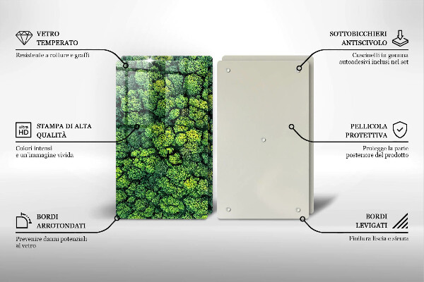 Tábua de cortar de vidro A natureza planta musgo