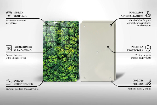 Tábua de cortar de vidro A natureza planta musgo