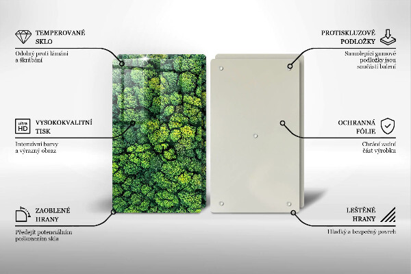 Tábua de cortar de vidro A natureza planta musgo