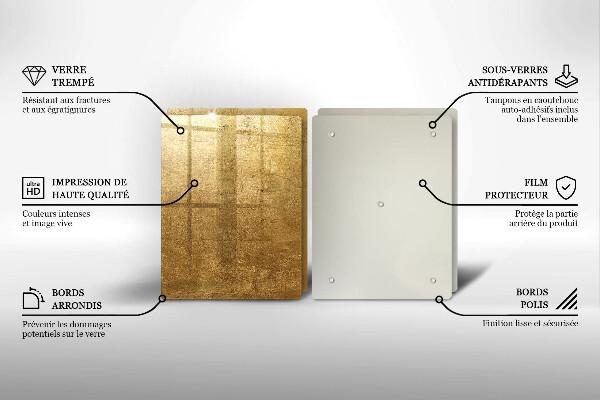 Tábua de cortar alimentos Fundo de textura dourada