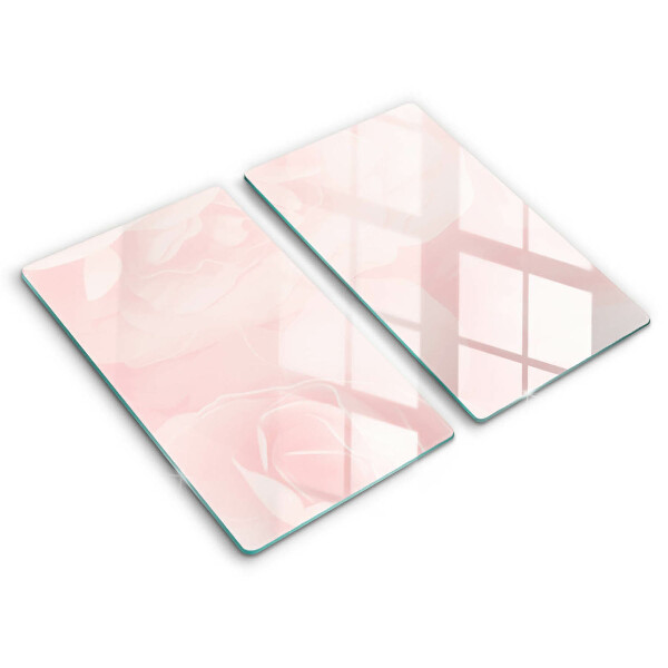 Tábua de cortar de vidro Fundo de rosas pastel