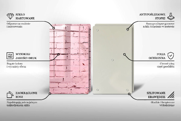 Tábua de cortar Parede de tijolos em tons pastel