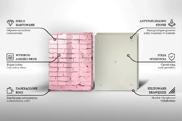 Tábua de cortar Parede de tijolos em tons pastel