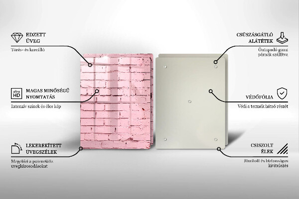Tábua de cortar Parede de tijolos em tons pastel