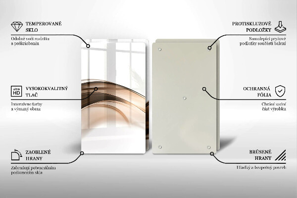 Tábua de cortar de vidro Linhas marrons abstratas