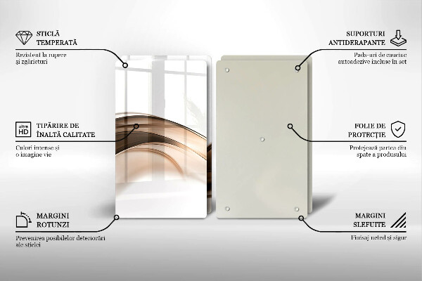 Tábua de cortar de vidro Linhas marrons abstratas