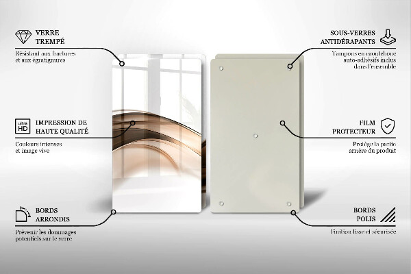 Tábua de cortar de vidro Linhas marrons abstratas