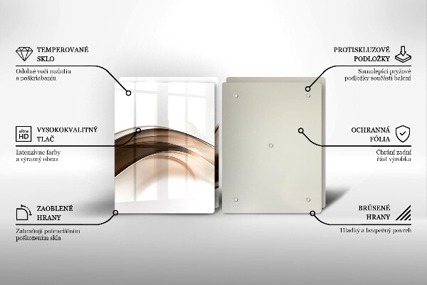 Tábua de cortar de vidro Linhas marrons abstratas