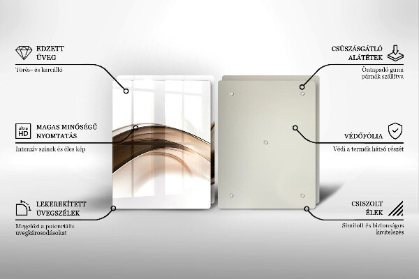 Tábua de cortar de vidro Linhas marrons abstratas