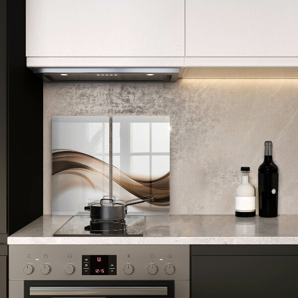 Tábua de cortar de vidro Linhas marrons abstratas