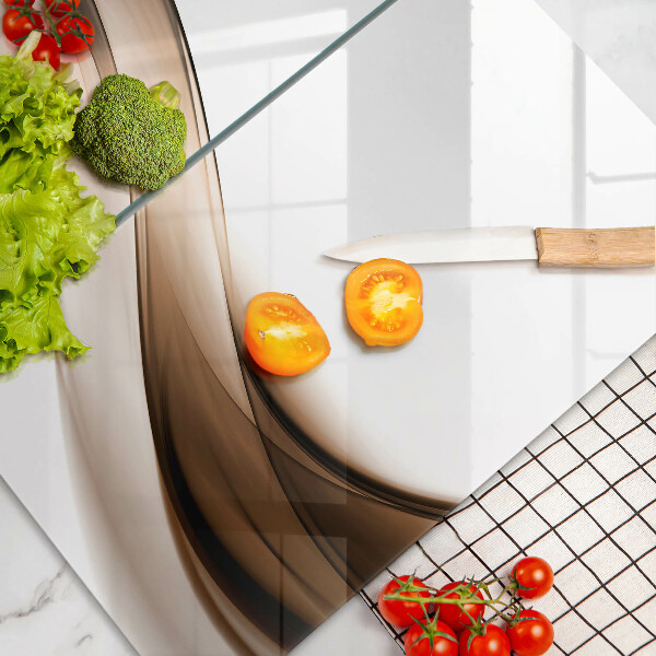 Tábua de cortar de vidro Linhas marrons abstratas