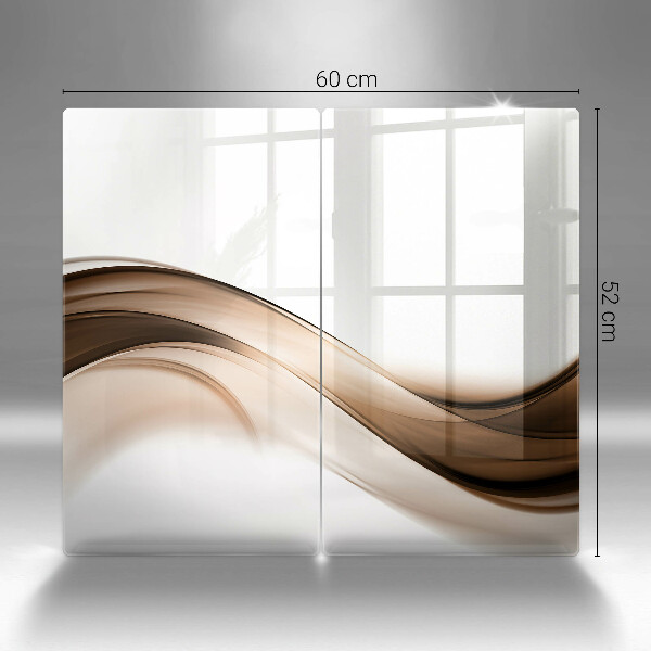 Tábua de cortar de vidro Linhas marrons abstratas