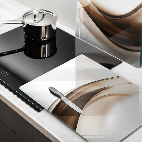 Tábua de cortar de vidro Linhas marrons abstratas