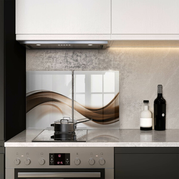 Tábua de cortar de vidro Linhas marrons abstratas