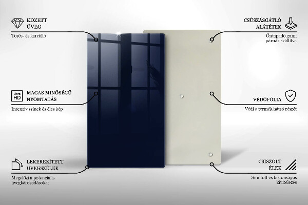 Tábua de corte de vidro Cor azul marinho