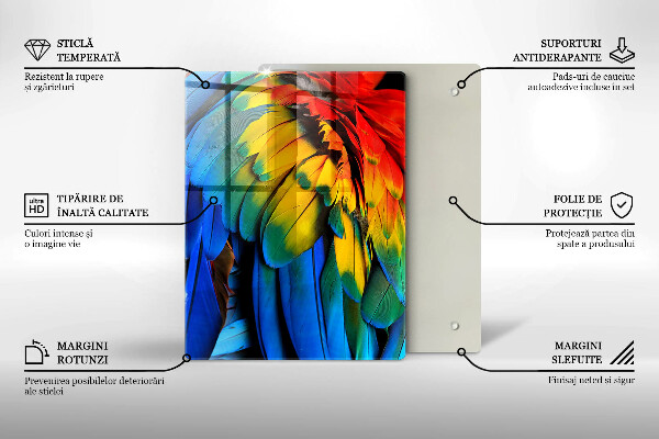 Tábua de corte de vidro Cor azul marinho