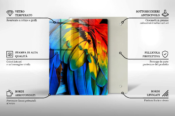 Tábua de corte de vidro Cor azul marinho