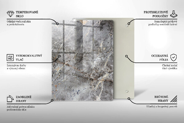 Tábua de cortar de vidro Cor azul