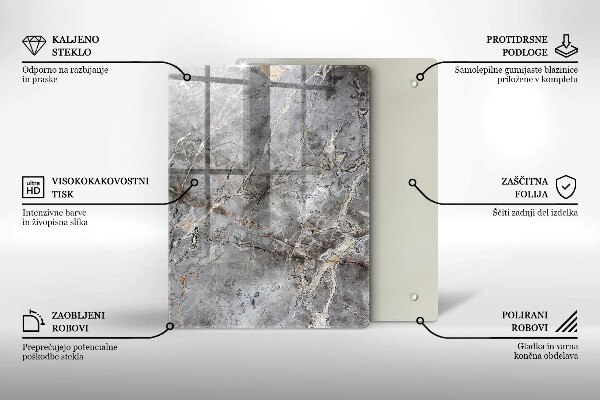 Tábua de cortar de vidro Cor azul