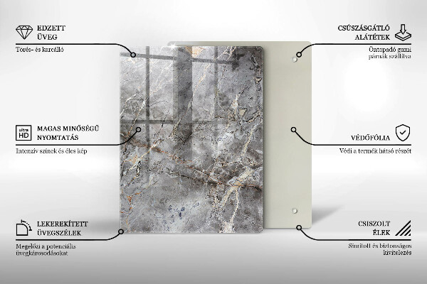 Tábua de cortar de vidro Cor azul