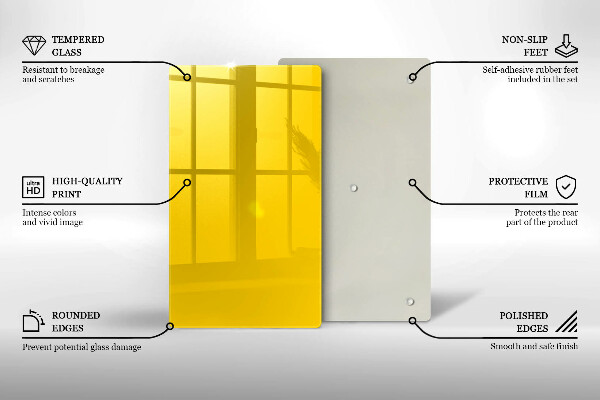 Tábua de vidro Cor amarela