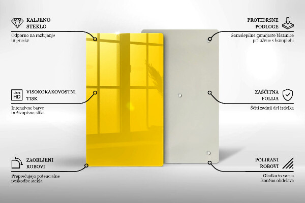 Tábua de vidro Cor amarela