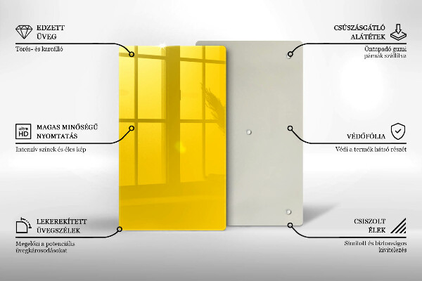 Tábua de vidro Cor amarela