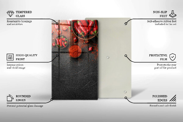 Tábua para cozinha Pimentas vermelhas